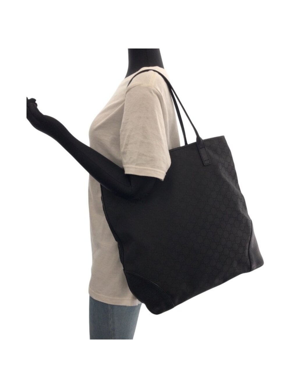 Gucci Black Gold Nylon Tote - Picture 7 of 9